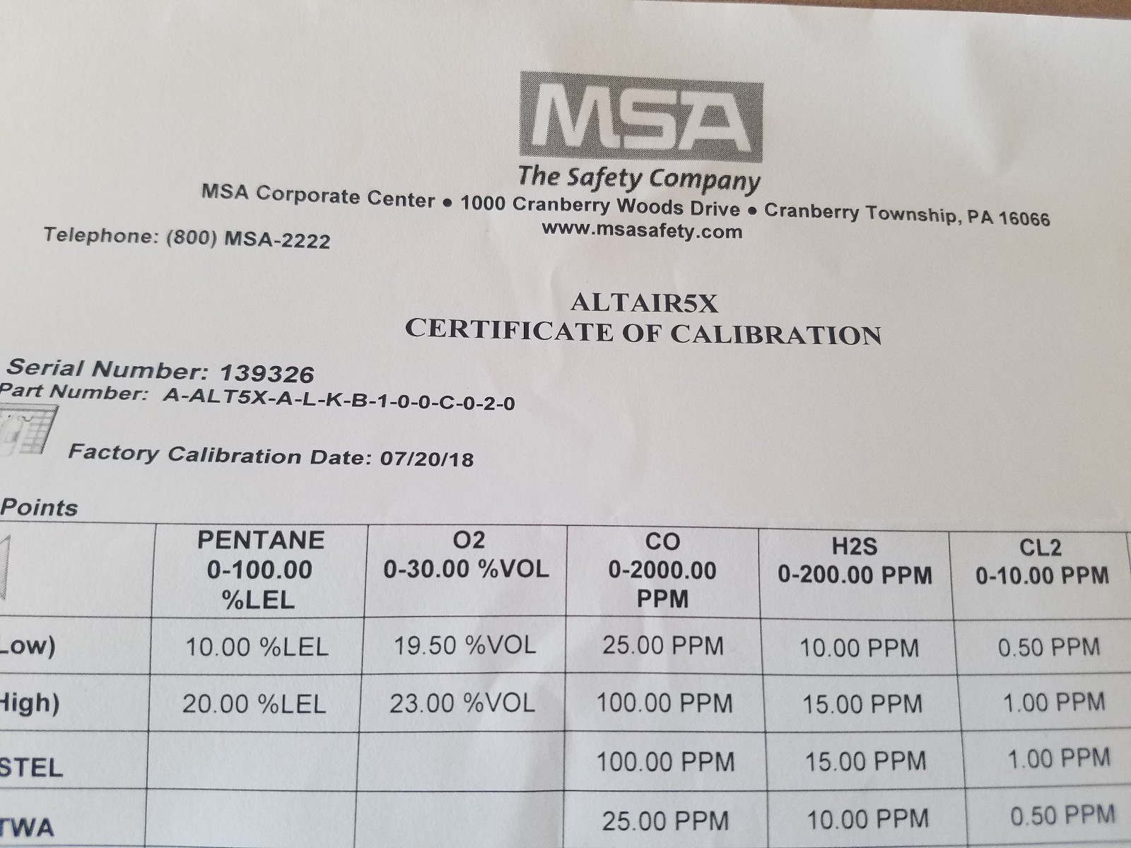 MSA MULTIGAS DETECTOR ALTAIR 5X NEW FREE SHIPPING