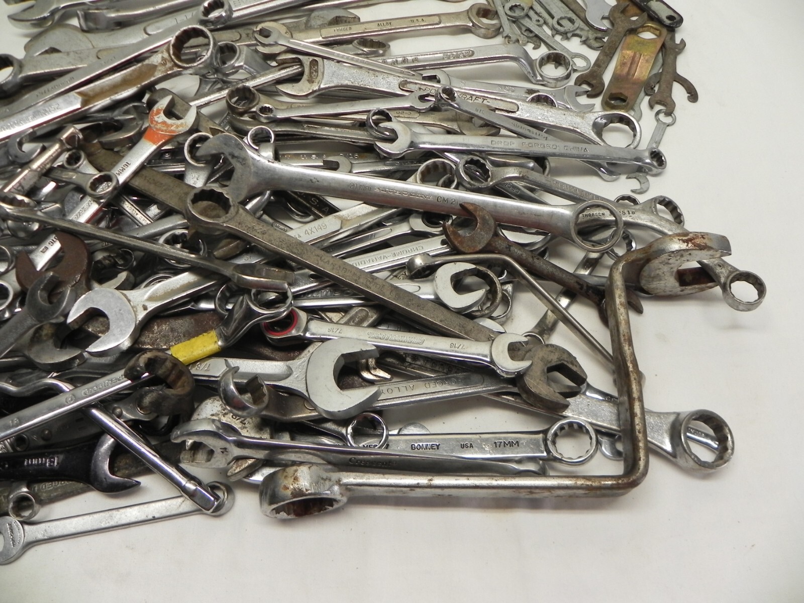 Mechanics Wrench Lot Over 110 Pieces Mixed Brands Different Sizes Large Variety