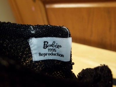 NEW REPRODUCTION BARBIE SOLO IN THE SPOTLIGHT BLACK GOWN-SCARF & GLOVES-REPRO