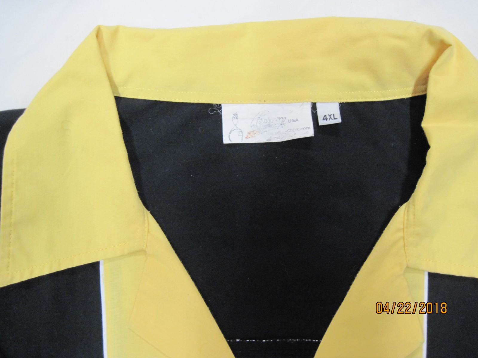 CRUISIN USA BOWLING SHIRT SIZE 4XL BLACK AND YELLOW  BLANK BACK  MENS WOMANS