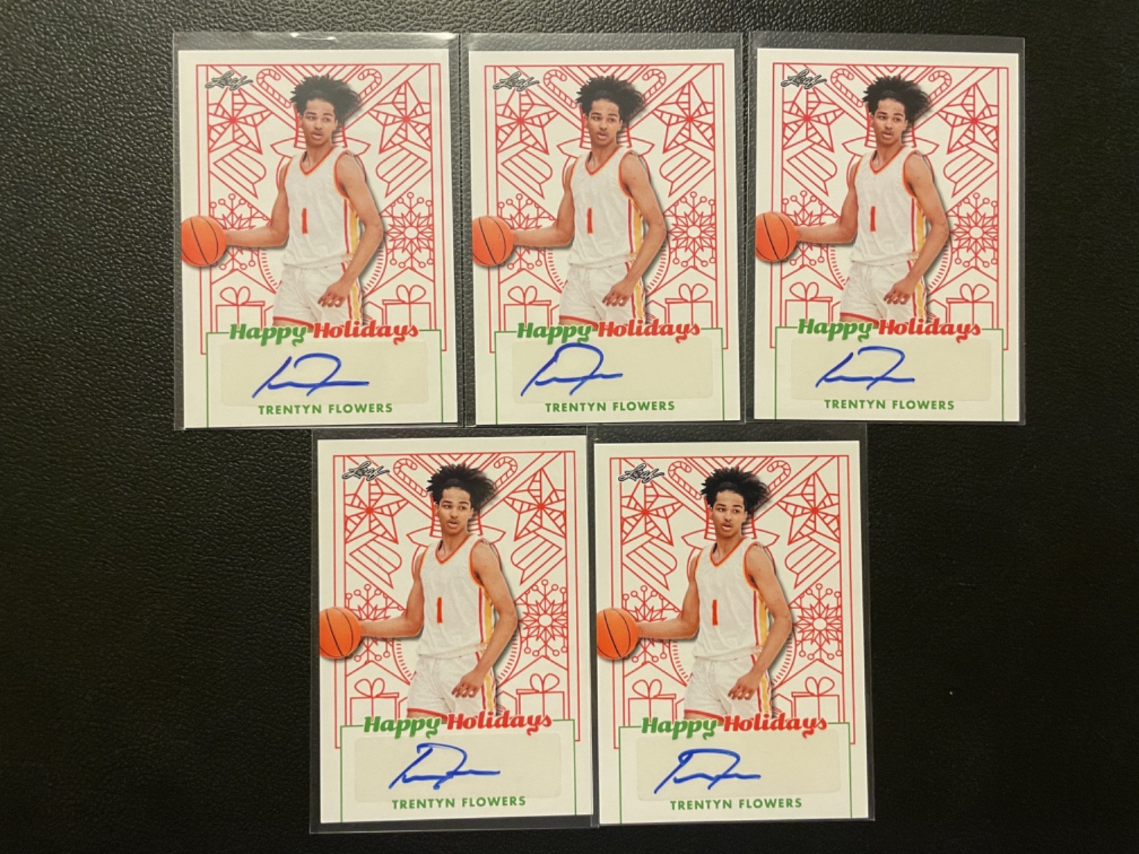 2023 Leaf Happy Holidays Trentyn Flowers Auto Autograph RC Rookie Lot Of 5 #23
