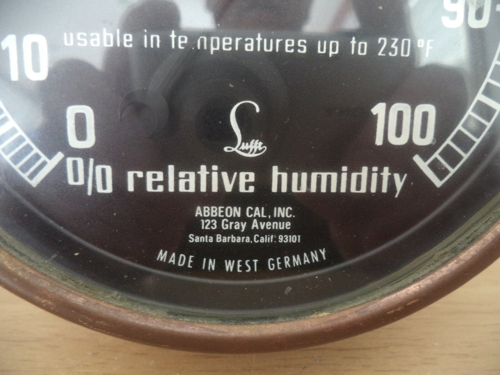 Vintage Abbeon Certified Hygrometer Model AB 167 Brass -- West Germany