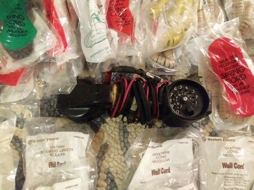Bell Western Electric LONG ROTARY TouchTone PHONE SPRING CORDs lineman phone LOT