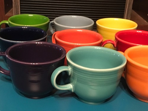 Vintage Fiesta Ware - Lot of 9 Coffee Cups - Assorted Colors