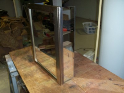 VTG chrome and gold medicine cabinet with side mirrors 70's retro