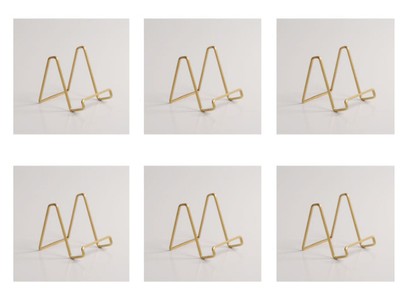 3" MAHOGANY SMALL PLATE STAND Square Wire Display EASEL Tripar 50203