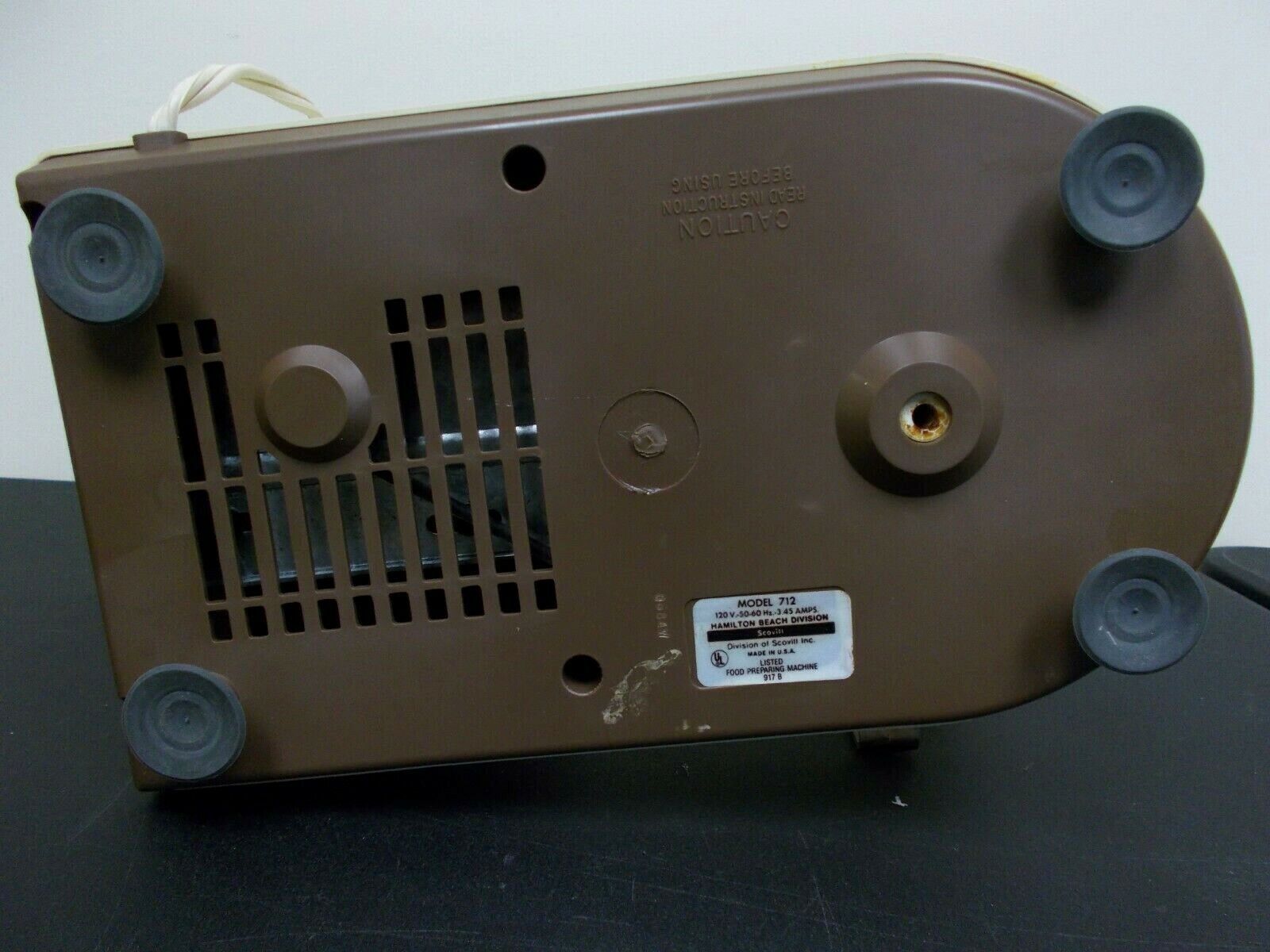 Hamilton Beach food processor 712 almond near-complete SET parts/attachments+box