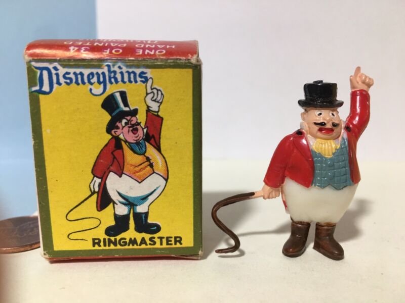 Marx Disneykins circus Ringmaster plastic figure w/ box Disney Dumbo character