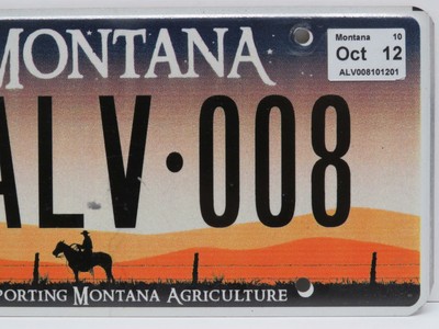 Montan License Plate Pair ALV-008 Supporting Montana Agriculture Specialty Plate