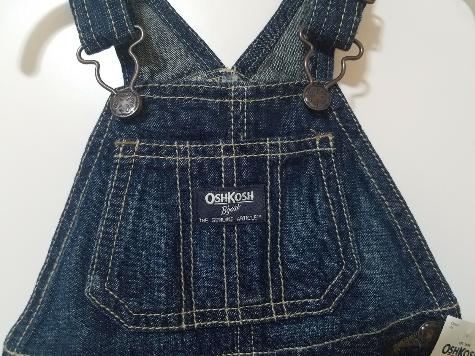 NWT OSHKOSH B'Gosh Short Overalls 12M, Denim, Blue, Suspenders