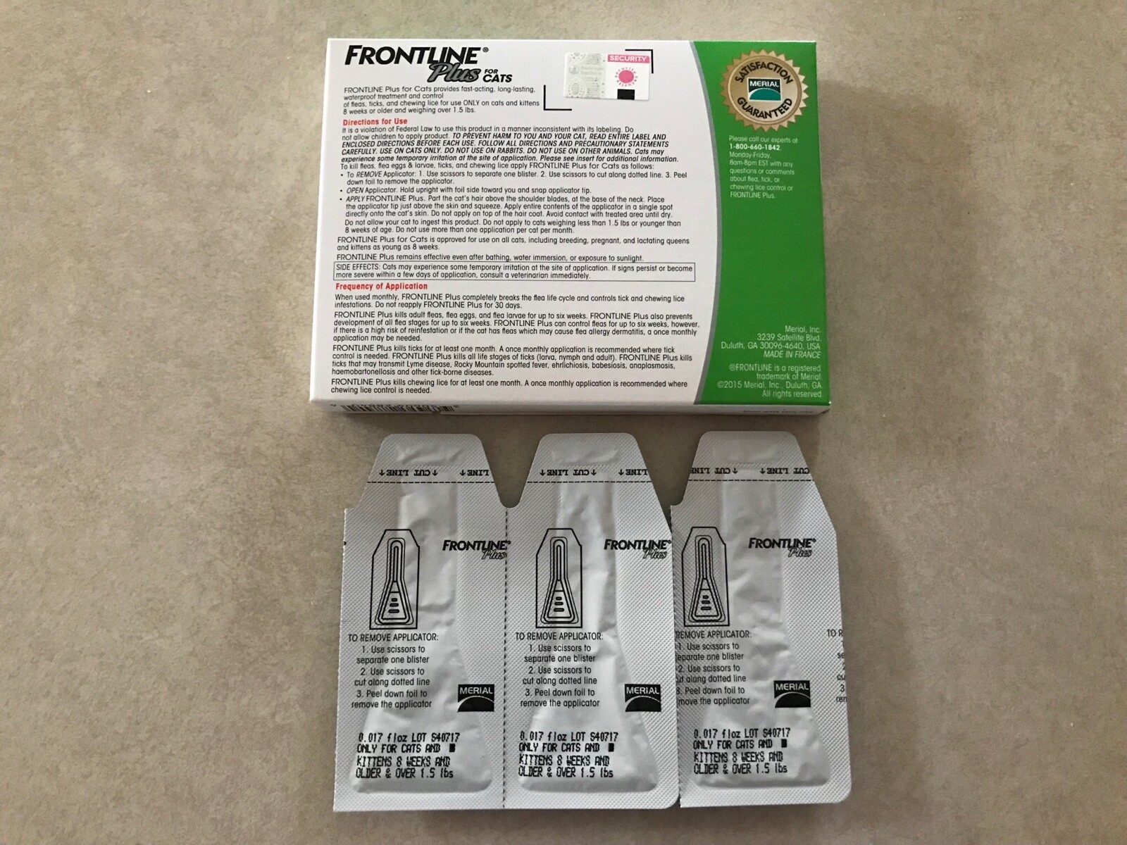 Frontline Plus for Cats 3 doses