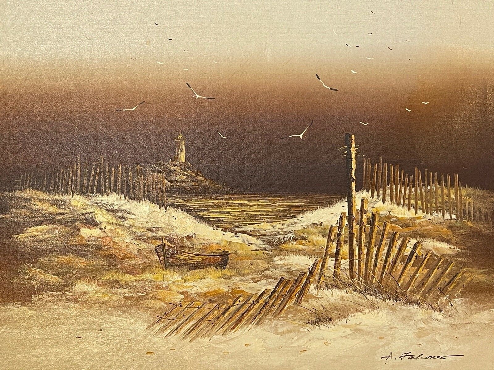 Artistic Interiors Inc Certified Oil Canvas Golden Beach