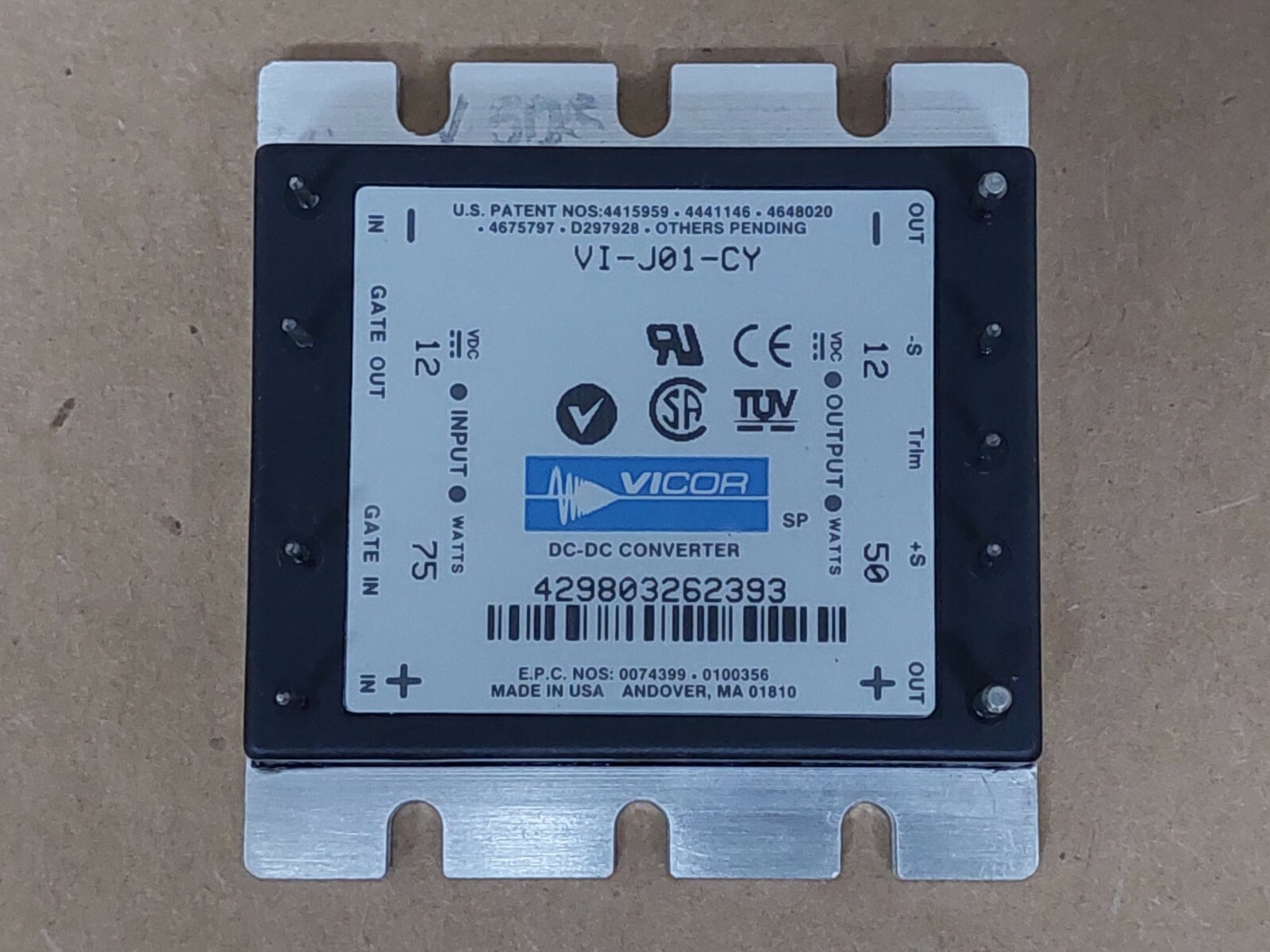 【新品】VICOR 50W DC-DC コンバーター VI-J01-CY 新品】VICOR 50W DC-DC コンバーター VI-J0Y-CX VICOR VI-JN1-CY