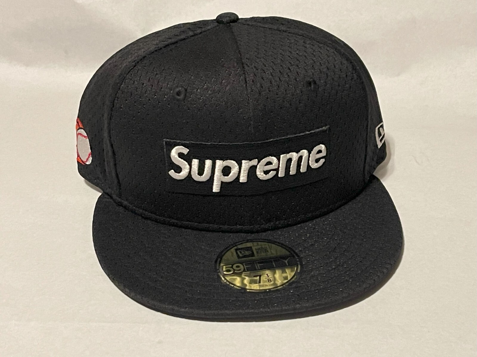 18SS Supreme Mesh Box Logo New Era Cap 7 5/8 Black シュプリーム 