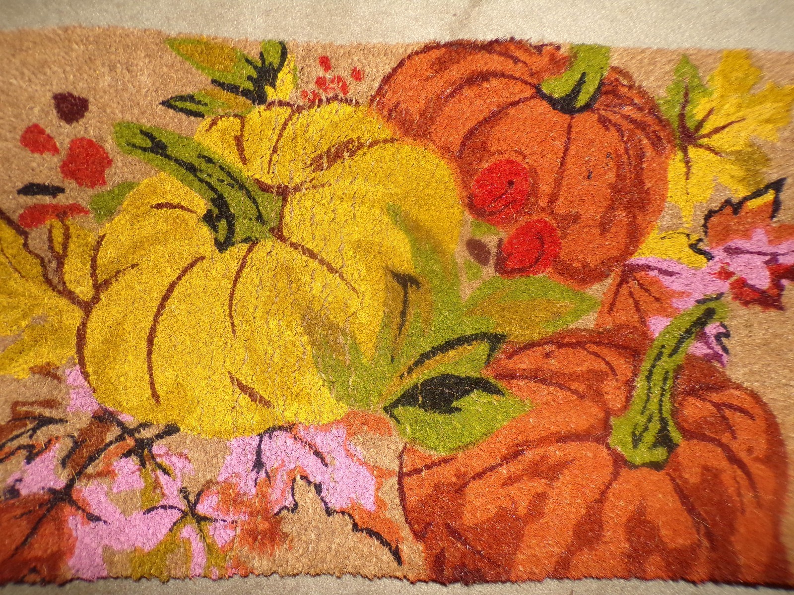 POTTERY BARN PUMPKIN FOLIAGE DOORMAT, rug, 30