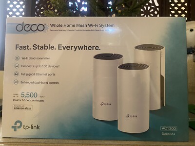 tp-link Deco M4 - AC1200 - Whole Home Mesh Wi-Fi System 3-Pack 5500 sq.ft - NEW