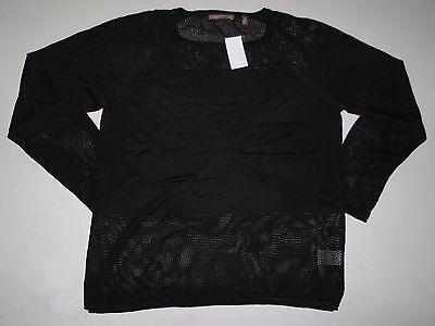 NWT Womens 525 AMERICA Scoop Neck Knit Black Sweater Long Sleeve Size L LARGE