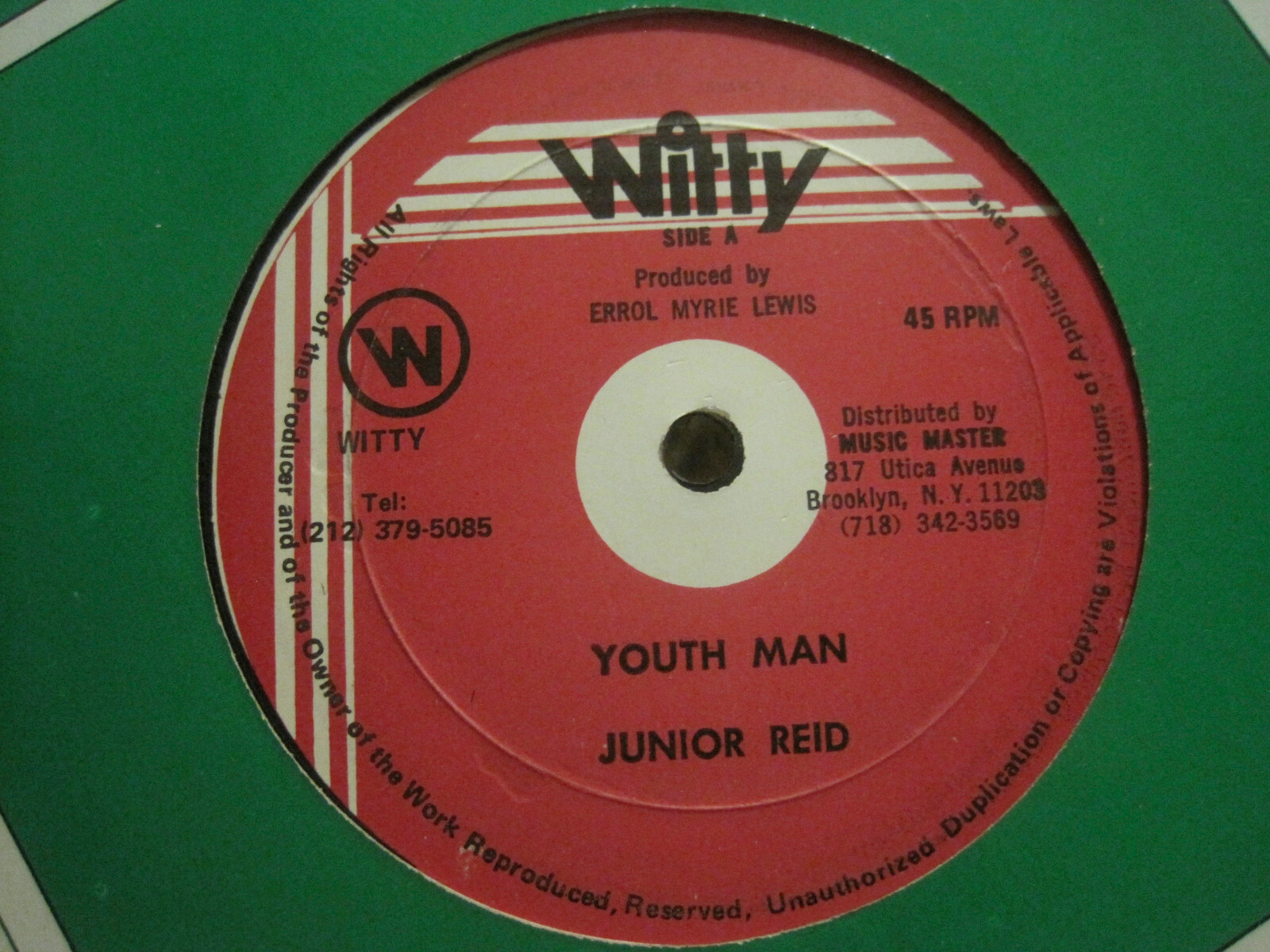 ジャマイカ12” Junior Reid Speak The Truth MM003 Mun Rock /00250 JUNIOR REID YOUTH MAN 12