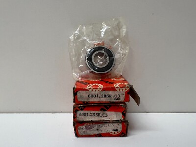LOT OF (3) NEW OLD STOCK! FAG DEEP GROOVE BAL BEARING 6001.2RSR.C3