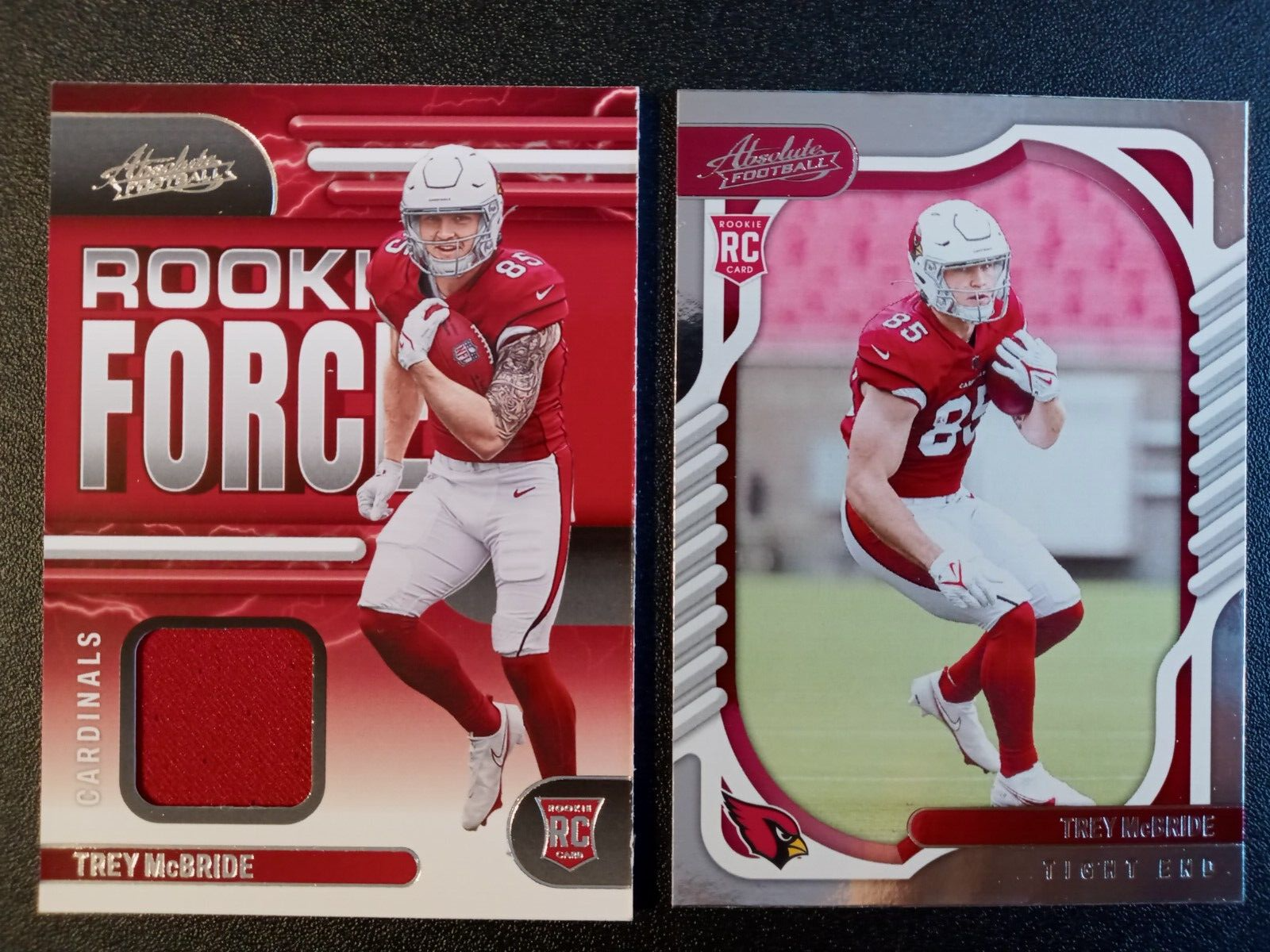 2) 2022 Panini Absolute Rookie Force Trey McBride Patch RC