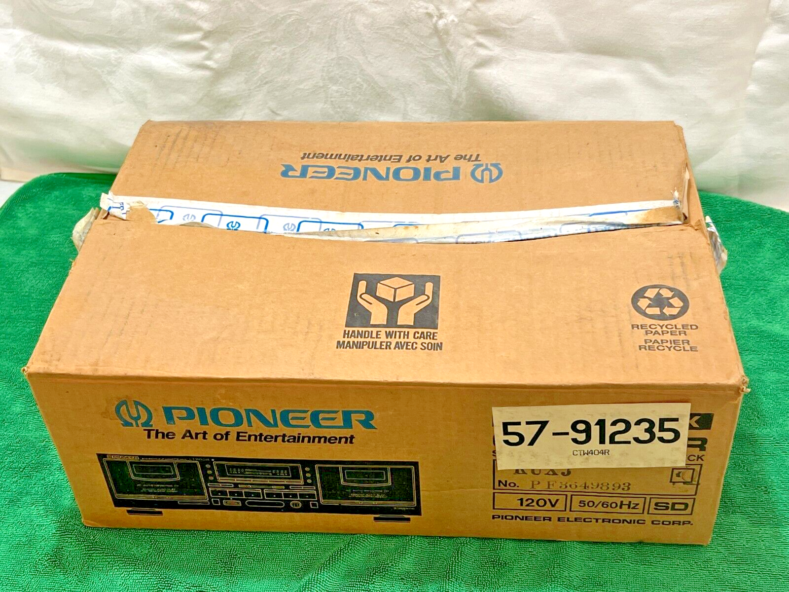 1995 Pioneer Stereo Double Cassette Deck CT-W404R w/ Box