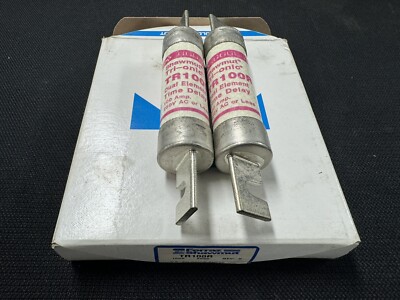 NEW OEM (LOT of 2) TR100R FERRAZ SHAWMUT MERSEN FUSE TRI-ONIC TIME DELAY TR-100R
