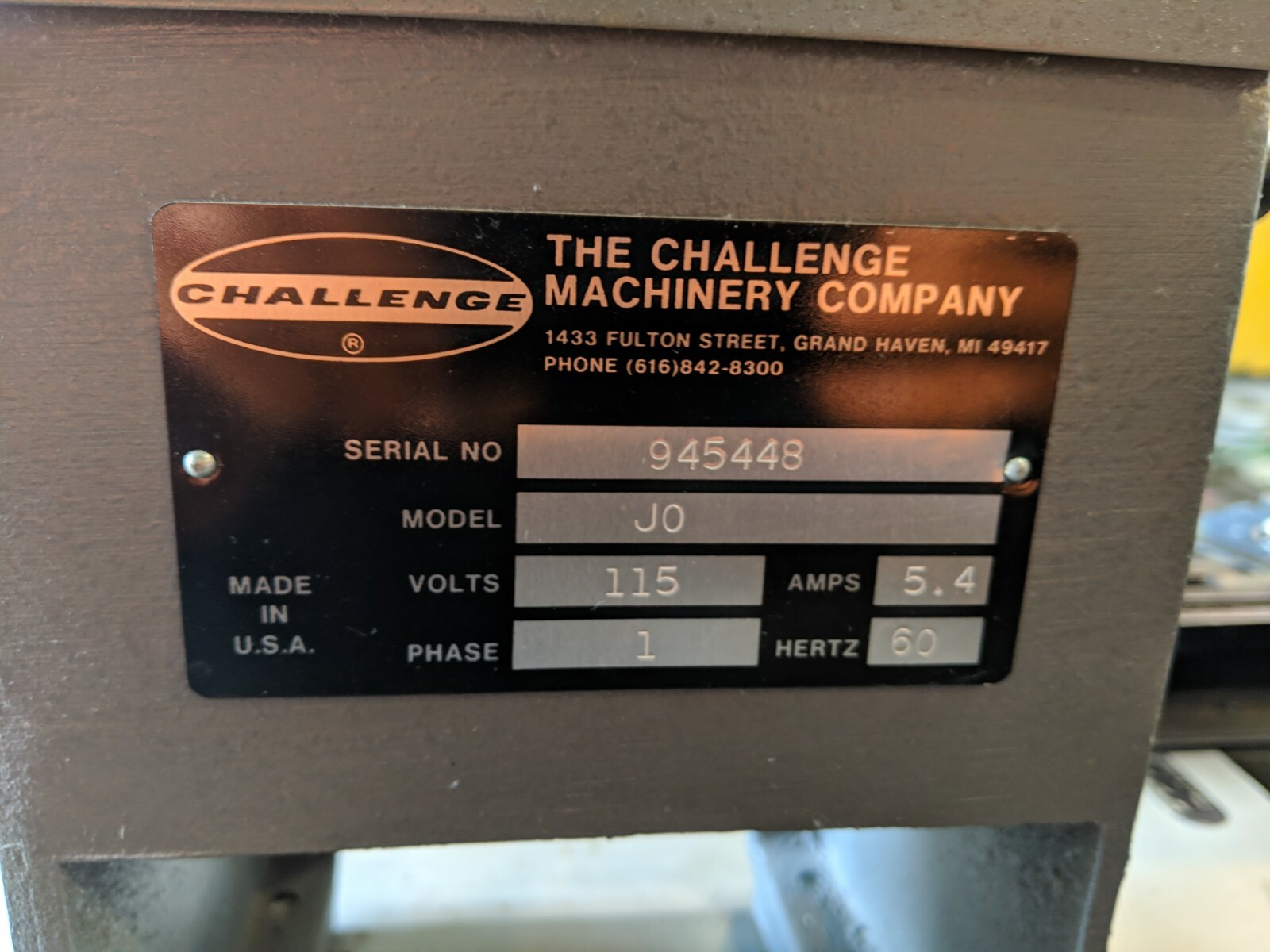 Challenge Paper Drill. Model JO. Variable Speed. Pull-down lever.