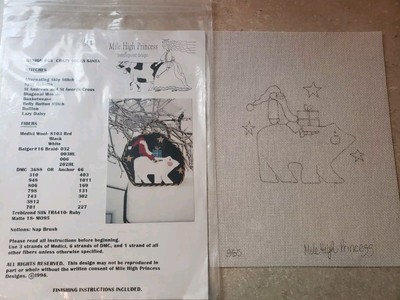Santa w/ Polar Bear Crazy Socks Needlepoint Canvas, Guide Mile High Princess MHP