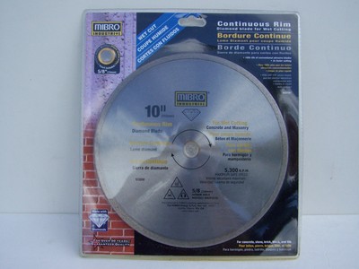10''  MIBRO Industrial Continuous Rim Diamond Blade for Wet Cutting