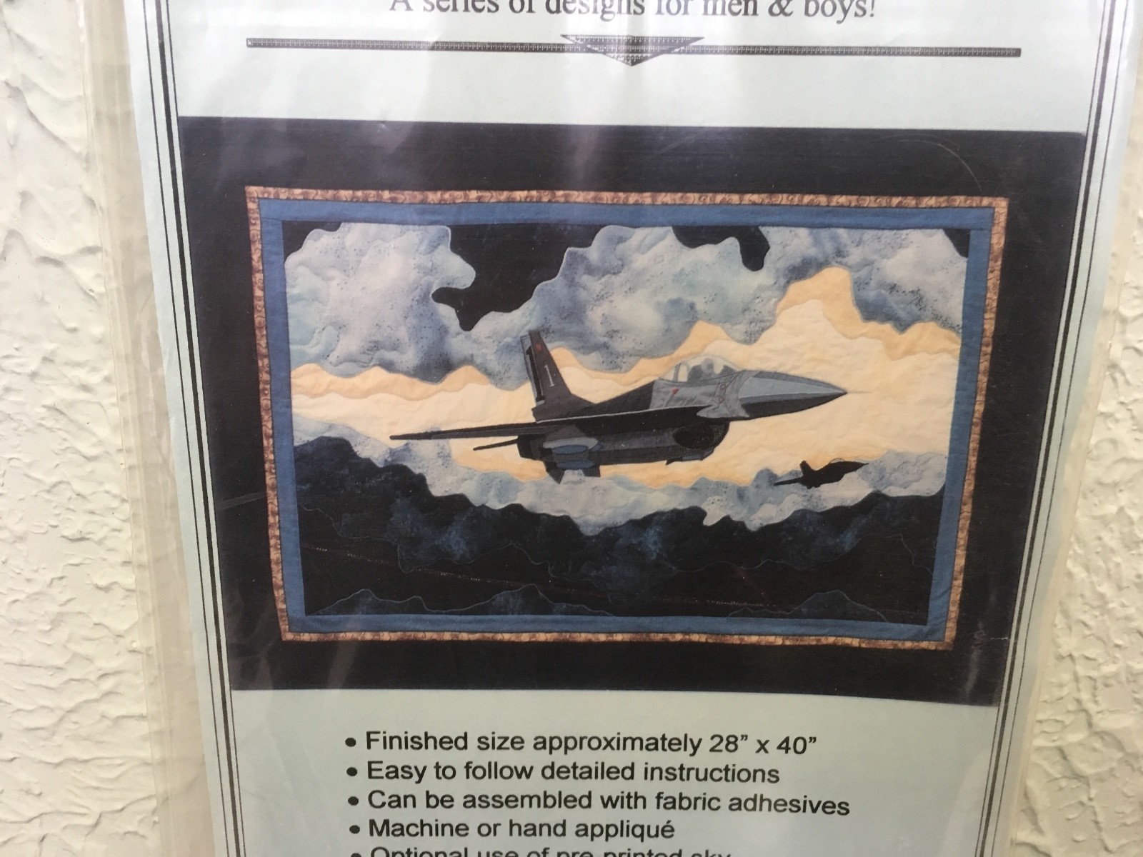 IN JACK'S MEMORY Wall Quilt Pattern ~ Modified Lockheed Martin F-16 JET ~ NEW