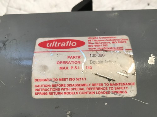 Ultraflo 100-090 Double Acting 140PSI actuator