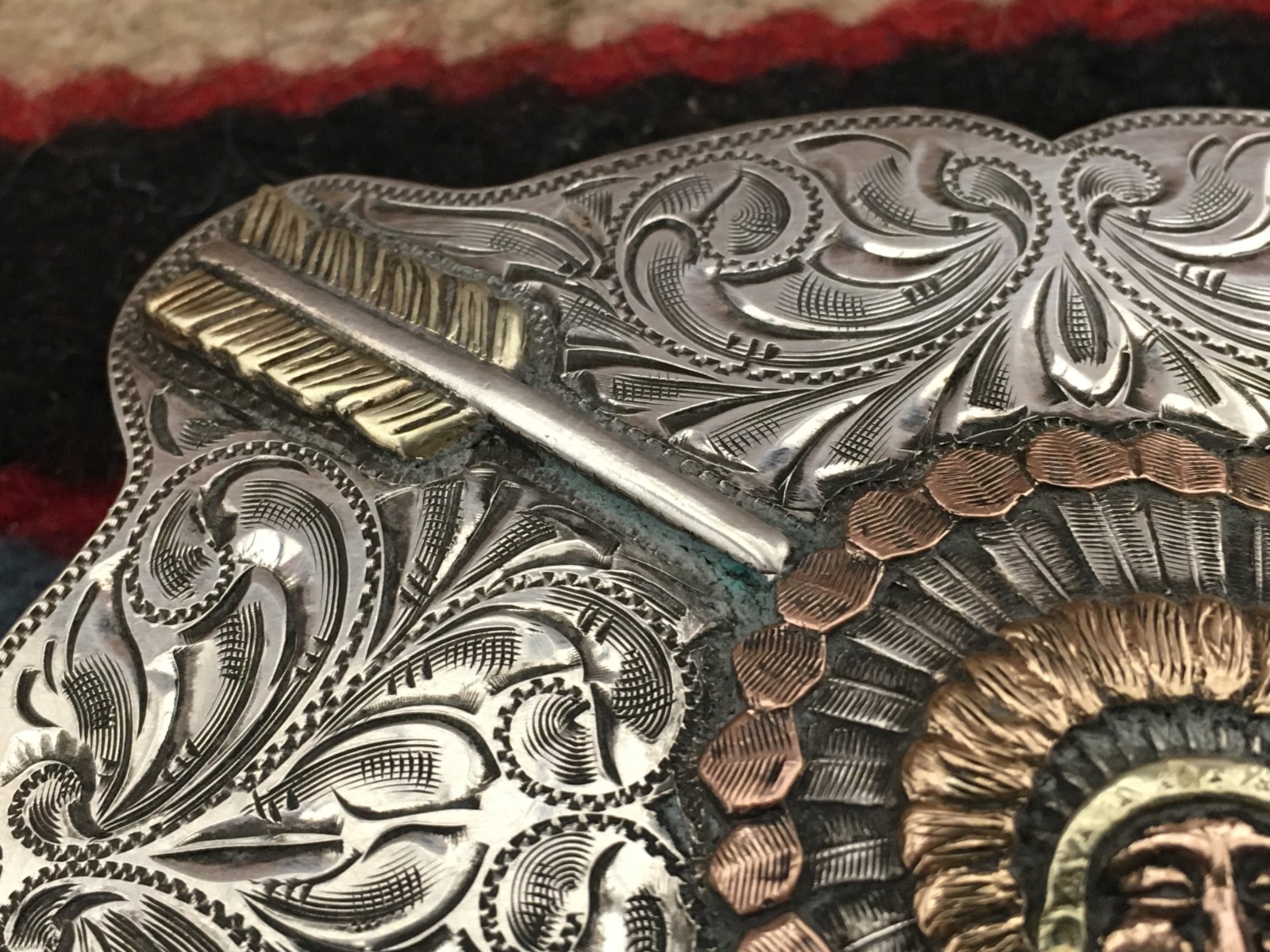 BOHLIN CHEIF STERLING 14K TROPHY STYLE BUCKLE
