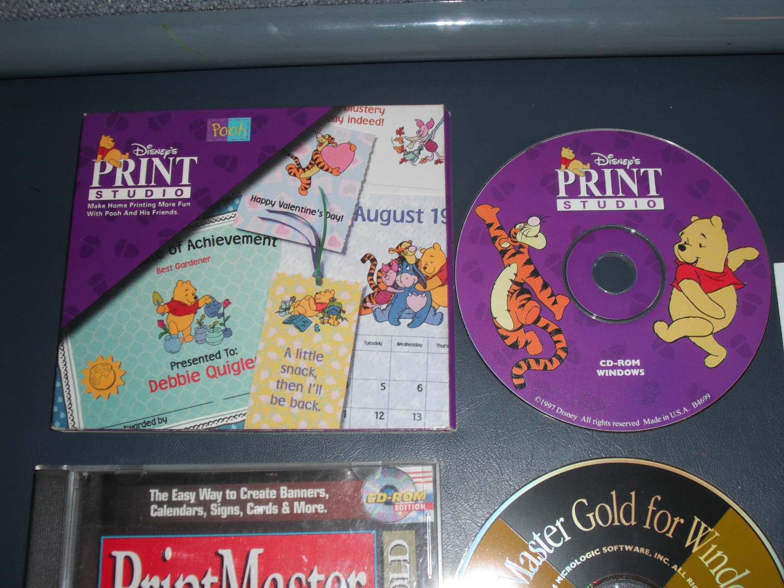PRINT MASTER GOLD/DISNEY'S PRINT STUDIO POOH & FRIENDS/GREET CARD FACTORY CD-ROM