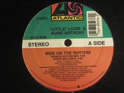 LITTLE LOUIE & MARC ANTHONY RIDE ON THE RHYTHM 12'' OG 1991 BASEMENT BOYS MAW VG+
