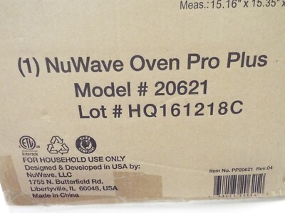 NuWave Pro Plus Infrared Oven Model 20621 Black Convection- NIB