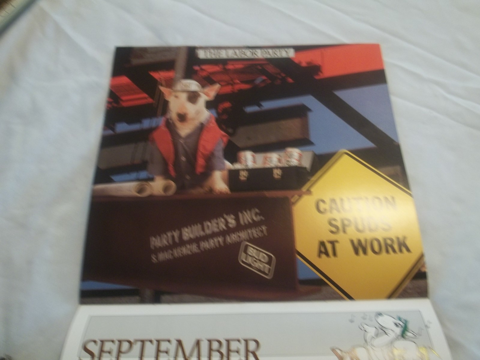 1988 SPUDS MACKENZIE BUDWEISER BUD LIGHT CALENDAR FROM RED OAK IOWA