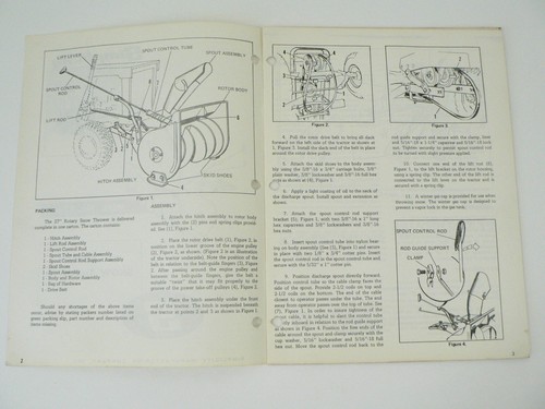 Simplicity 27” Rotary Snow Thrower 476 Operators/Owners Manual Blower