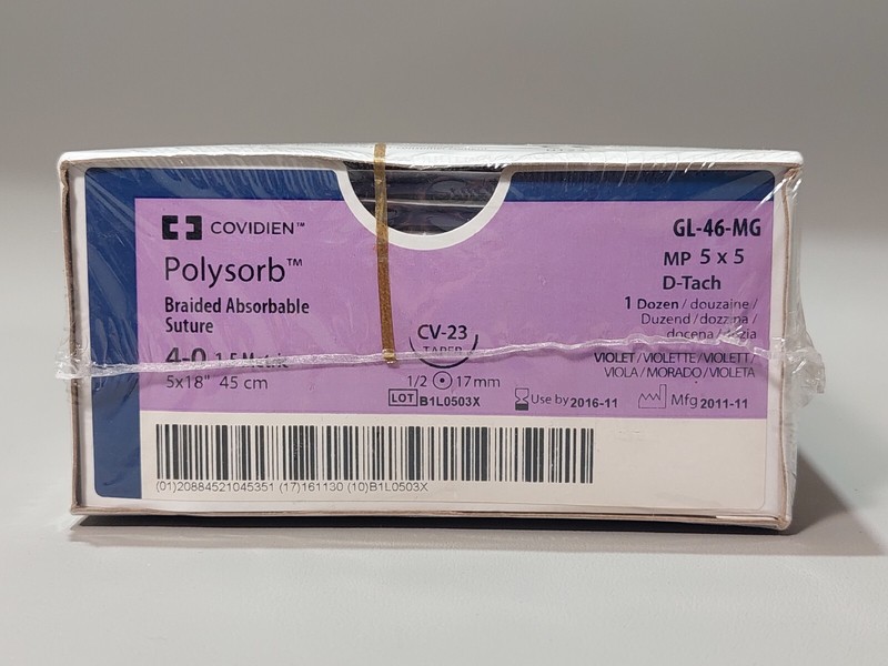 Covidien Nahtmaterial Gl-46-Mg 1,5 Metric Polysorb Violett 5 X 18