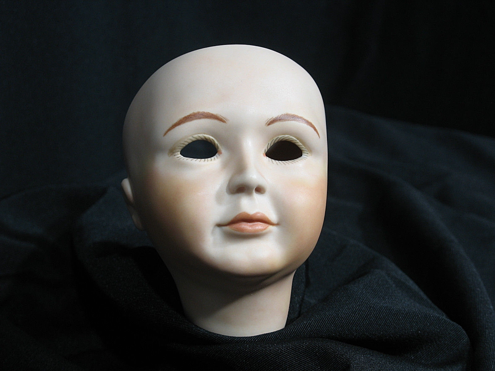 Vintage Bisque Porcelain Doll Head Baby Child 4 inches tall NOS