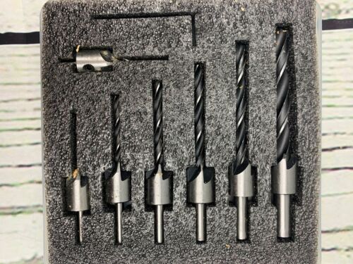 amoolo 7 Pack Countersink Drill Bit Set with 1 Free Hex Key Wr...