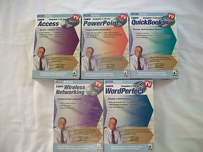 VIDEO PROFESSOR AcessPowerPointQuickBooksWirelessWordPerfect PC CDROMS LOT