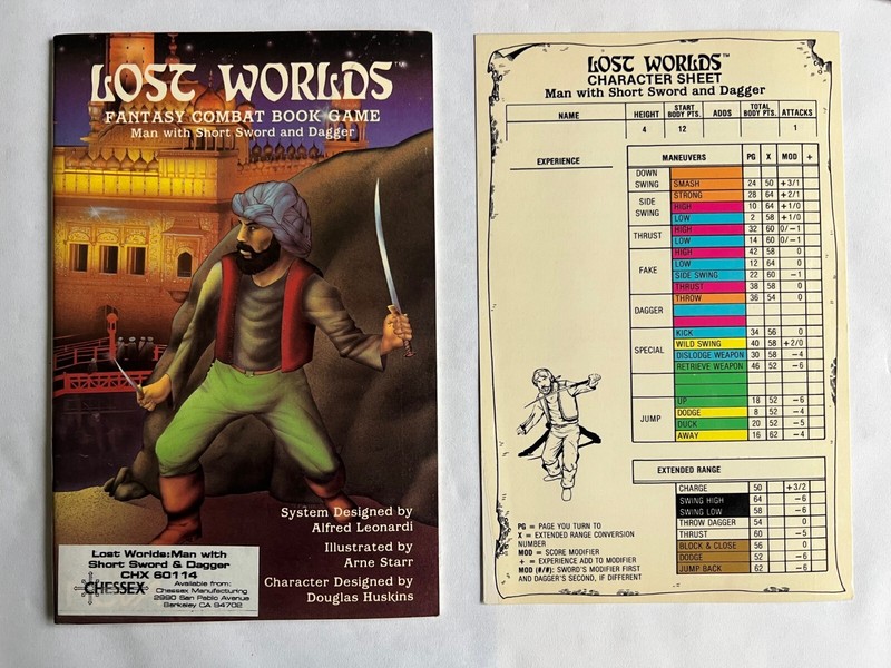 Lost Worlds Combat Picture  Game:  Man With Short Sword And Dagger