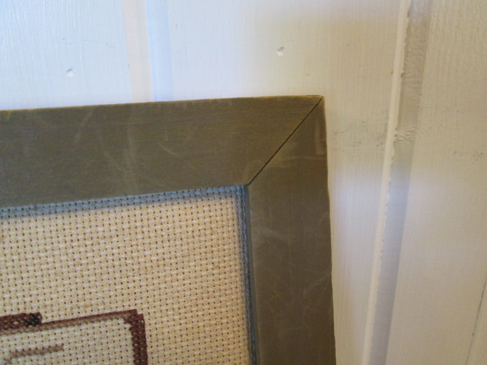 Completed Cross Stitch Farm Fresh Eggs Sign Country Primitive Barn Wood Frame