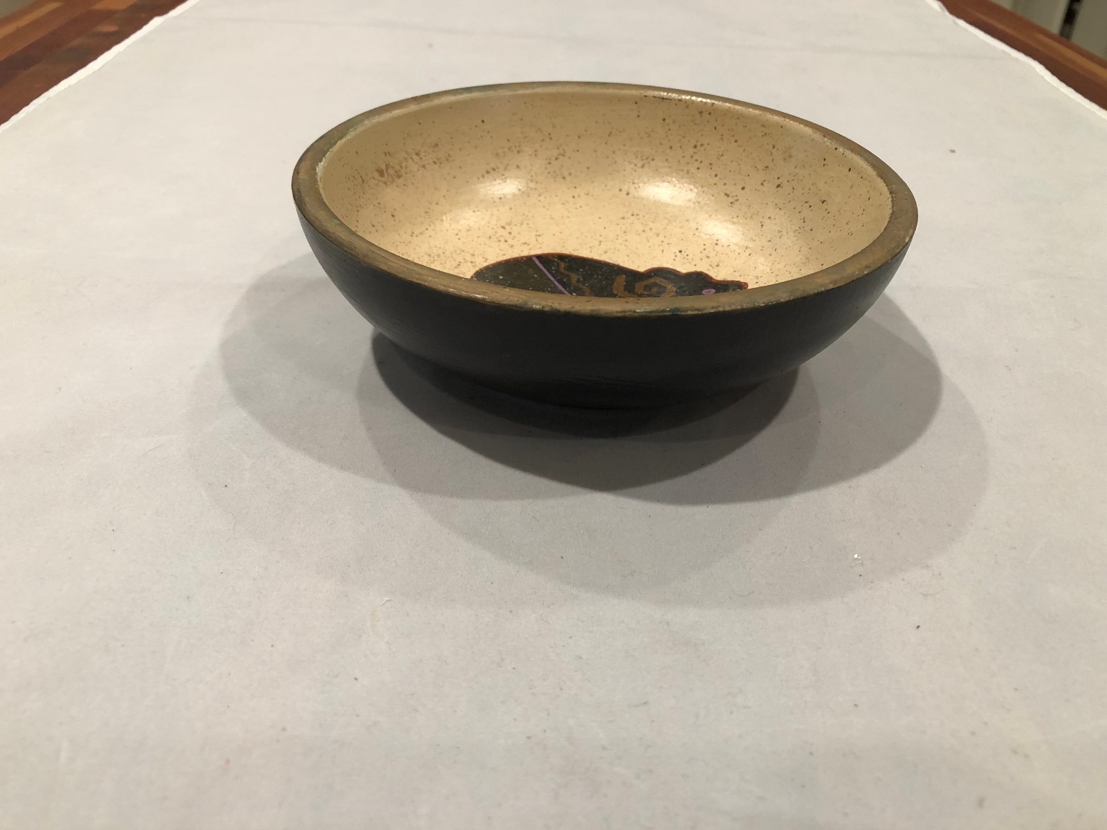 Nice Antique Folk Art Primitive Painted Bowl