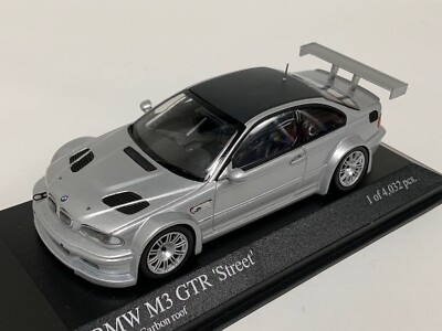 1/43 Minichamps BMW M3 GTR from 2001 in Silver Carbon Roof