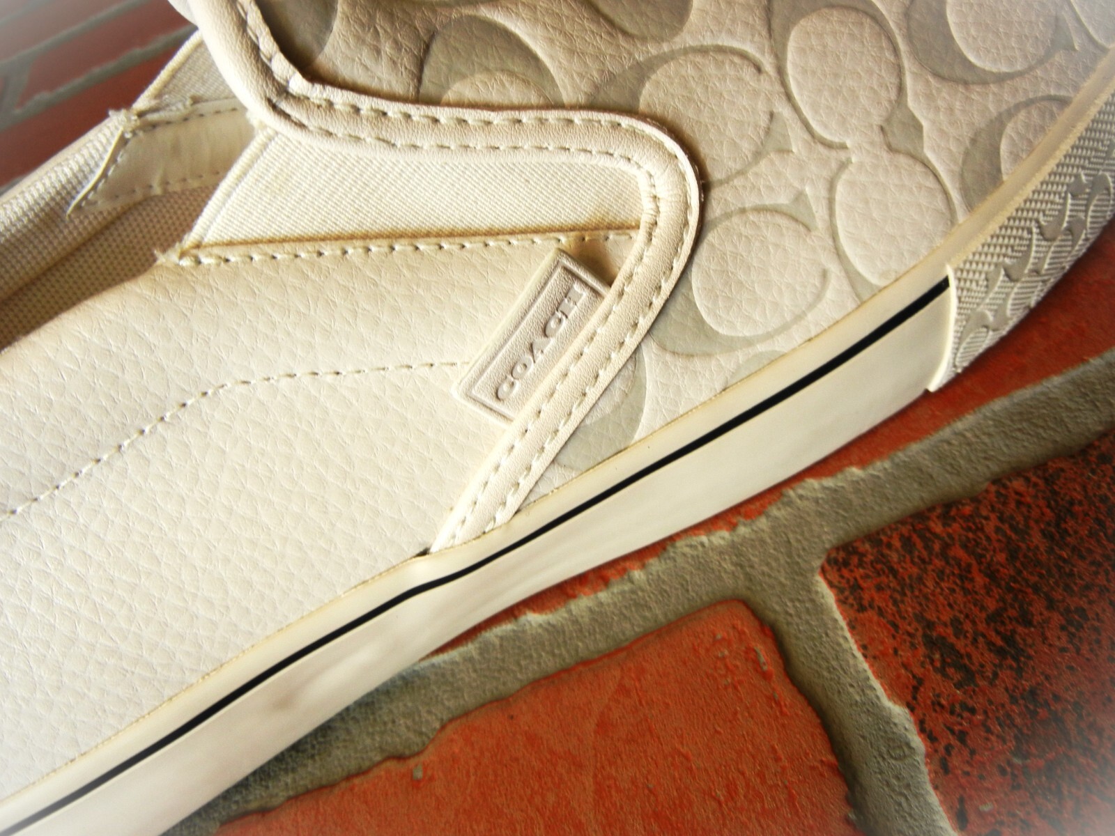 Pre-owned Coach Skate Chalk White Pebble 1$t Sneakers Ca283 Sold Out $exy Solemate Shoe