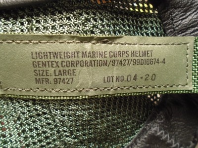 USGI US Military USMC US Marine Corps Lightweight Helmet Suspension Gentex Large