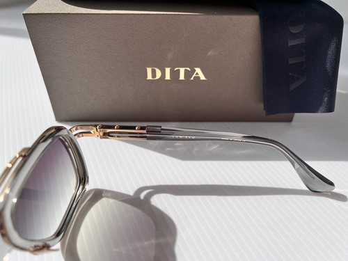 Pre-owned Dita Lxn-evo Dts403-a-02 Crystal Grey White Gold Blue Flash Mirror Sunglasses In Grey Blue Flash Mirror