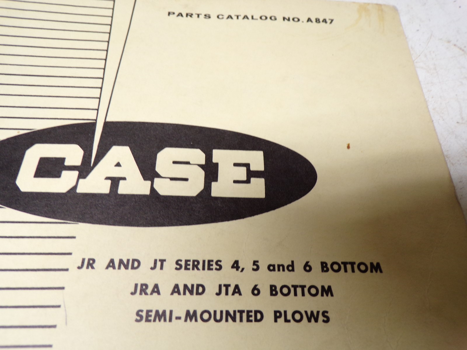 1966 Case Parts Catalog no A847 JR & JT JRA JTA Plows