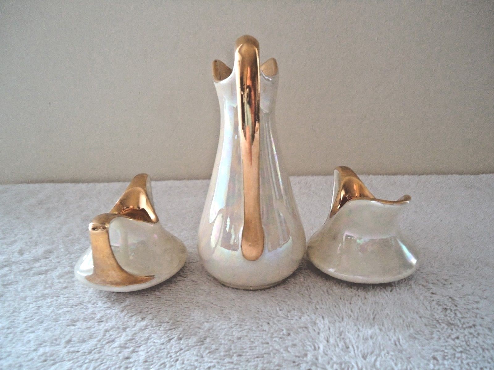Vintage 3 Piece Pearl China Co.22 KT.Gold Hand Decorated Kitchen Decoration Set